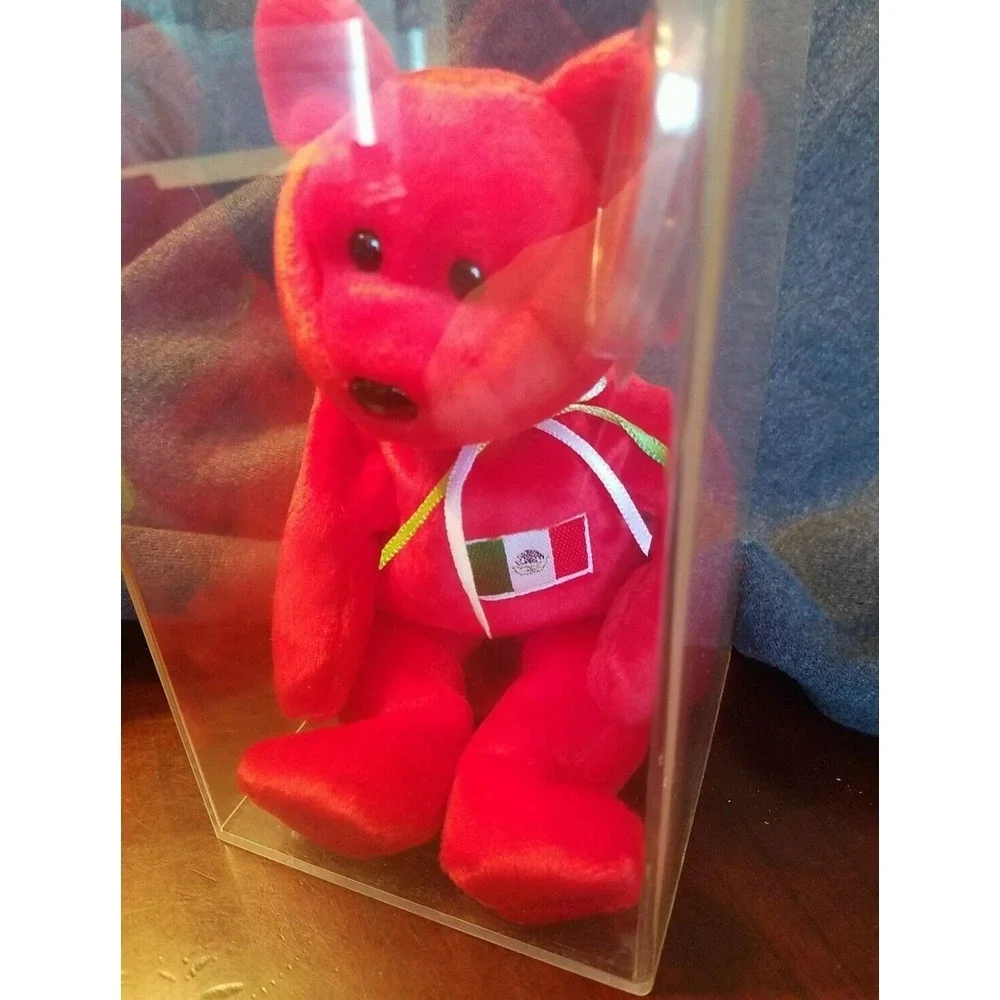 Osito TY‎ Beanie Baby Red Mexico Mexican Flag Teddy Bear February 5 1999